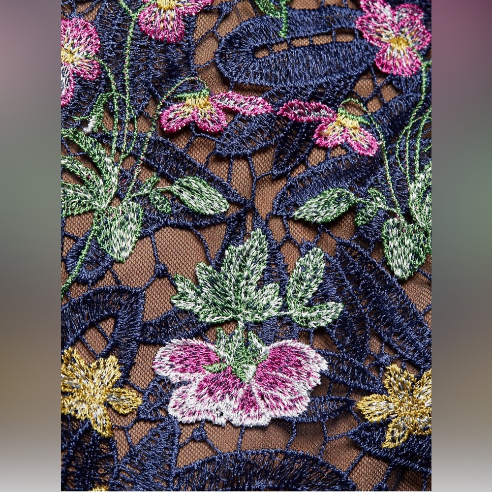 Marchesa Notte NEW Alexis Floral Embroidered Midi Dress Size XS $795.00 - Picture 6 of 16